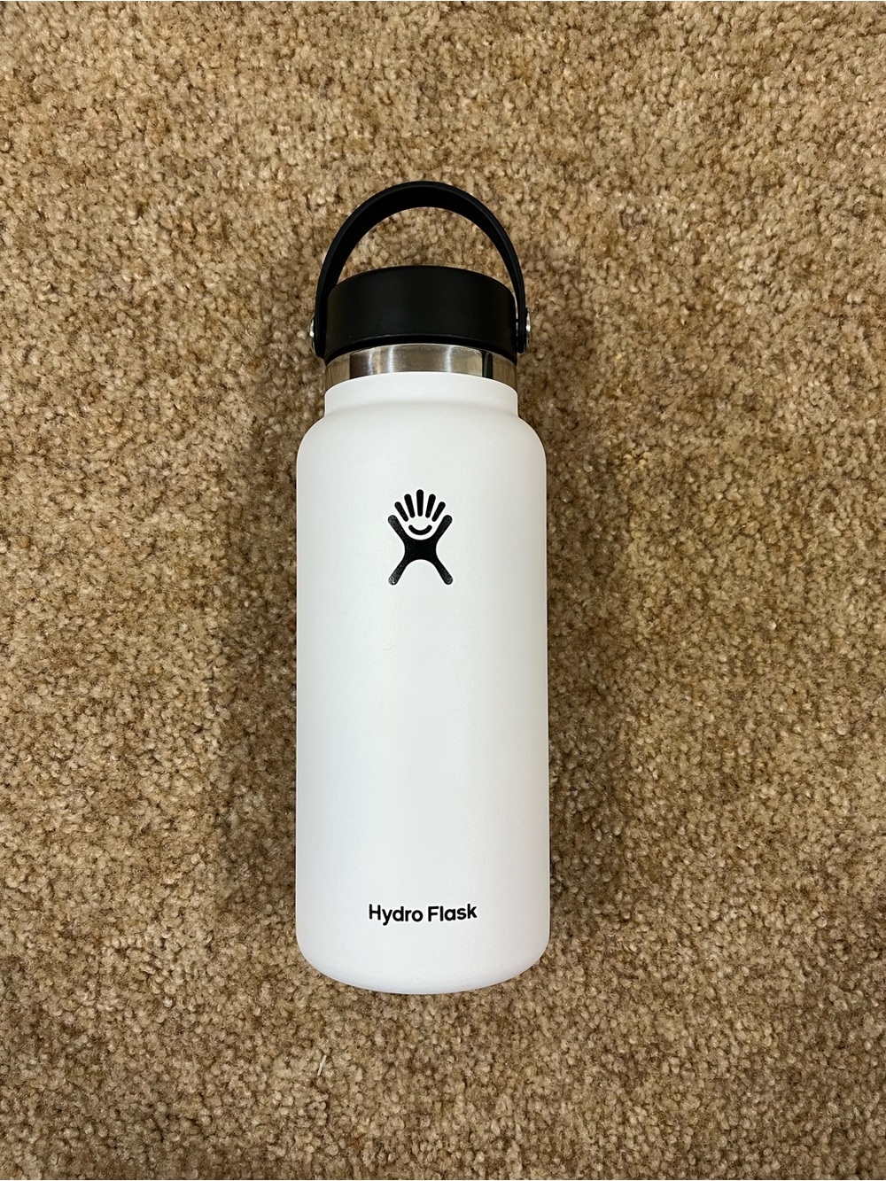 Hydro Flask Stainless Steel White & Black Water Bottle 32oz